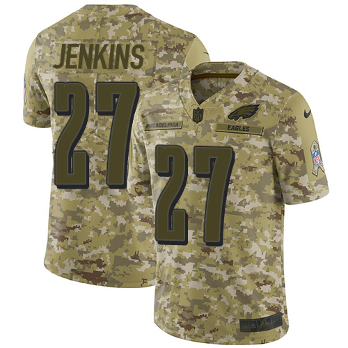 Philadelphia Eagles #27 Malcolm Jenkins Camo Youth Stitched Limited 2018 Salute to Service Jersey Youth