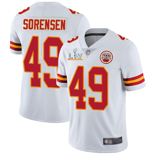 Kansas City Chiefs #49 Daniel Sorensen White Youth Super Bowl LV Bound Stitched Vapor Untouchable Limited Jersey Youth
