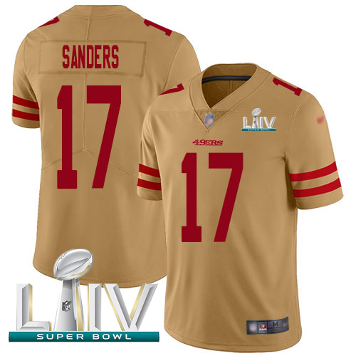 San Francisco 49ers #17 Emmanuel Sanders Gold Super Bowl LIV 2020 Youth Stitched Limited Inverted Legend Jersey Youth