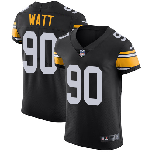 Steelers #90 T. J. Watt Black Alternate Men's Stitched Vapor Untouchable Elite Jersey