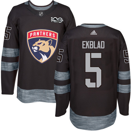 Adidas Florida Panthers #5 Aaron Ekblad Black 1917-2017 100th Anniversary Stitched Jersey Men's