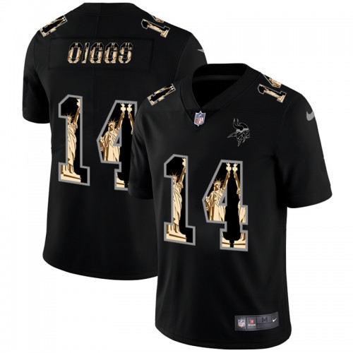 Minnesota Minnesota Vikings #14 Stefon Diggs Carbon Black Vapor Statue Of Liberty Limited Jersey Men's