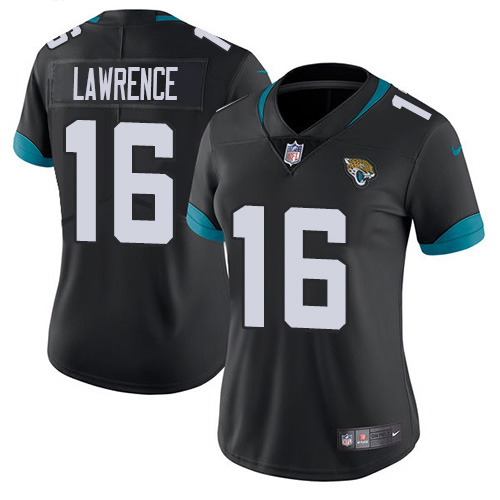 Jaguars #16 Trevor Lawrence Black Team Color Women's Stitched Vapor Untouchable Limited Jersey