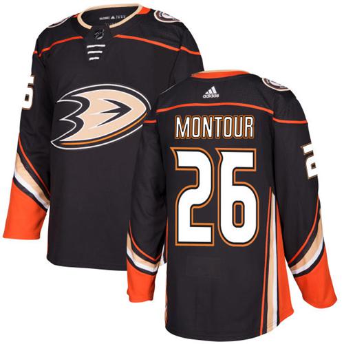 Adidas Anaheim Ducks #26 Brandon Montour Black Home Authentic Stitched Jersey Men's