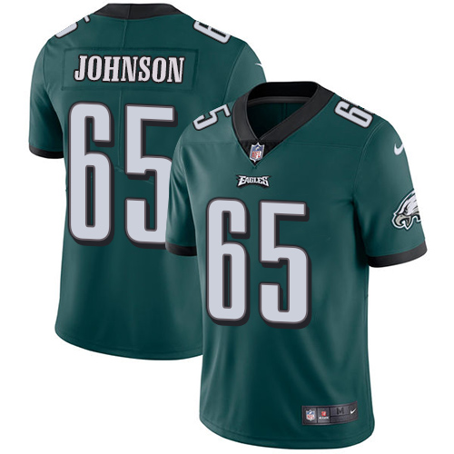 Philadelphia Eagles #65 Lane Johnson Midnight Green Team Color Youth Stitched Vapor Untouchable Limited Jersey Youth