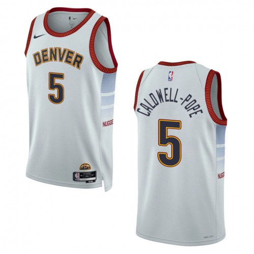 Denver Denver Nuggets #5 Kentavious Caldwell-Pope Unisex Silver 2022-23 Swingman Jersey - City Edition Mens