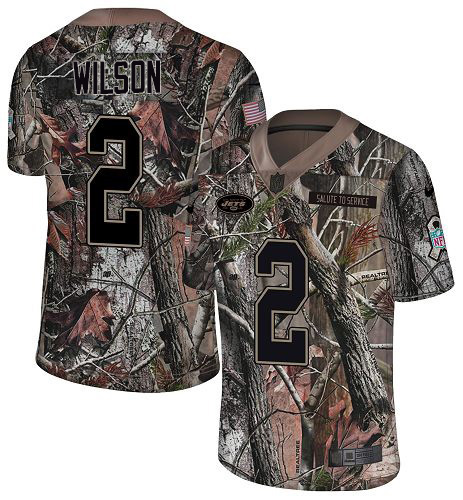 Jets #2 Zach Wilson Camo Men's Stitched Limited Rush Realtree Jersey