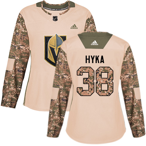 Adidas Golden Vegas Golden Knights #38 Tomas Hyka Camo Authentic 2017 Veterans Day Women's Stitched Jersey Womens