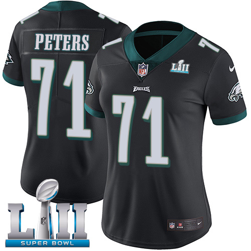 Philadelphia Eagles #71 Jason Peters Black Alternate Super Bowl LII Women's Stitched Vapor Untouchable Limited Jersey Womens