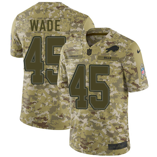 Buffalo Bills #45 Christian Wade Camo Men's Stitched Limited 2018 Salute To Service Jersey Men's