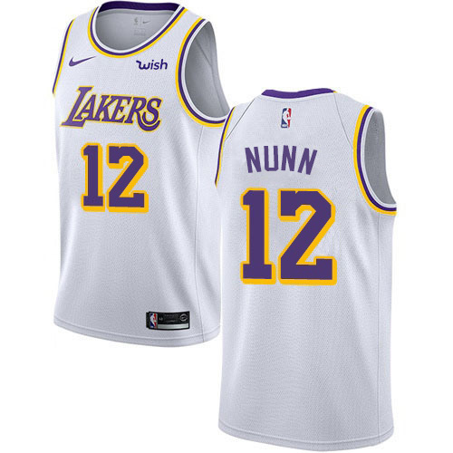 Los Angeles Lakers #12 Kendrick Nunn White Swingman Association Edition Jersey Mens
