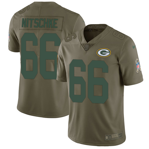 Green Bay Packers #66 Ray Nitschke Olive Youth Stitched Limited 2017 Salute to Service Jersey Youth