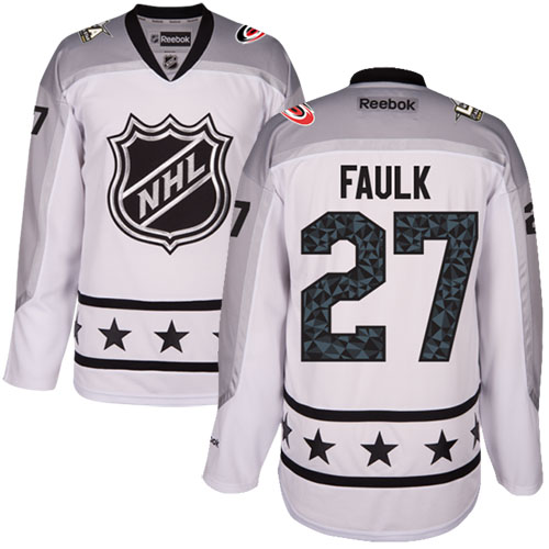 Carolina Hurricanes #27 Justin Faulk White 2017 All-Star Metropolitan Division Women's Stitched Jersey Womens