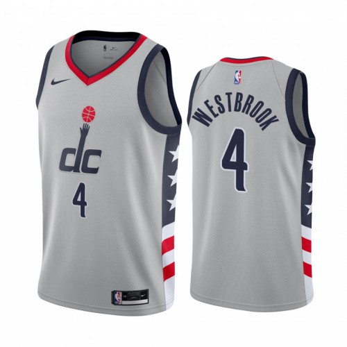 Washington Wizards #4 Russell Westbrook Gray Youth Swingman 2020-21 City Edition Jersey Youth