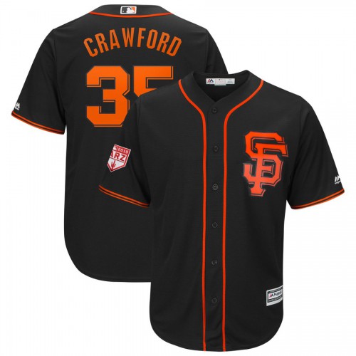 San Francisco Giants #35 Brandon Crawford Black 2019 Spring Training Cool Base Stitched Jersey Men's