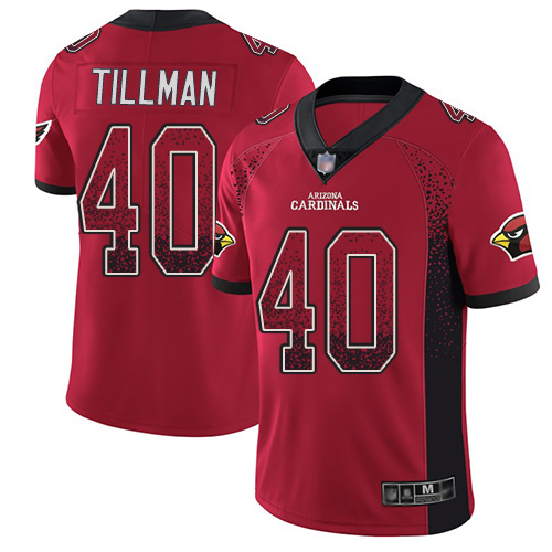 Cardinals #40 Pat Tillman Red Team Color Men's Stitched Limited Rush Drift Fashion Jersey