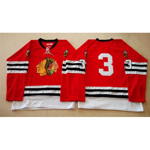 Mitchell And Ness 1960-61 Chicago Blackhawks #3 Keith Magnuson Red Stitched Jersey Men's