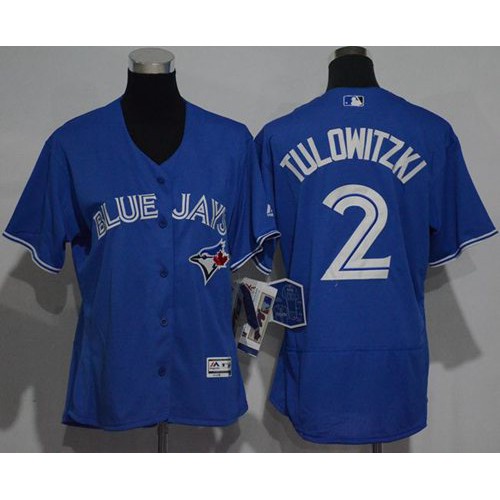 Toronto Blue Jays #2 Troy Tulowitzki Blue Flexbase Authentic Women's Stitched Jersey Womens