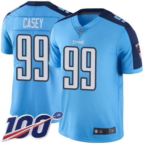 Tennessee Titans #99 Jurrell Casey Light Blue Men's Stitched Limited Rush 100th Season Jersey Men's
