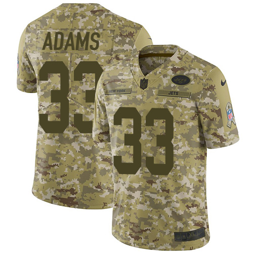 New York Jets #33 Jamal Adams Camo Youth Stitched Limited 2018 Salute to Service Jersey Youth