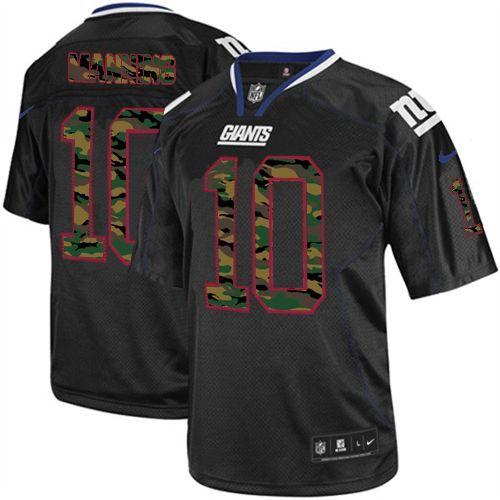 New York Giants #10 Eli Manning Black Men's Stitched Elite Camo Fashion Jersey Men's