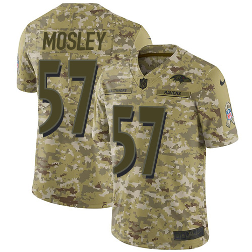 Baltimore Ravens #57 C.J. Mosley Camo Men's Stitched Limited 2018 Salute To Service Jersey Men's