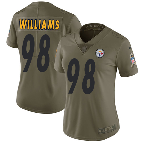 Pittsburgh Steelers #98 Vince Williams Olive Women's Stitched Limited 2017 Salute to Service Jersey Womens