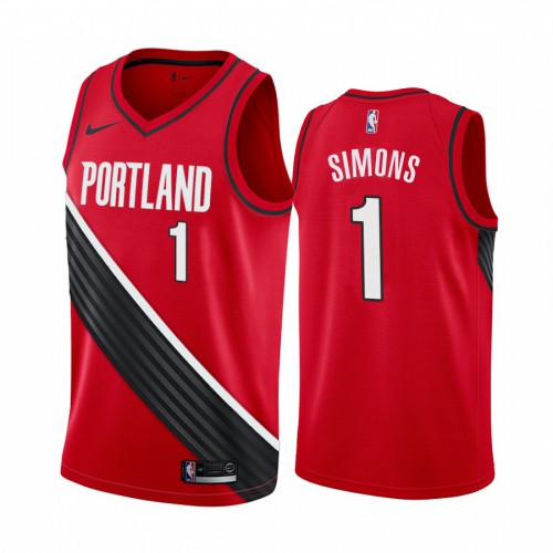 Portland Trail Blazers #1 Anfernee Simons Red Youth Swingman Statement Edition 2019/2020 Jersey Youth