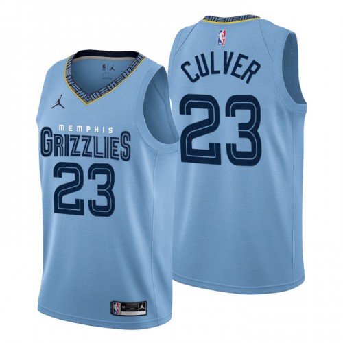 Memphis Grizzlies #23 Jarrett Culver Mens 2022-23 Statement Edition Jersey - Blue Mens