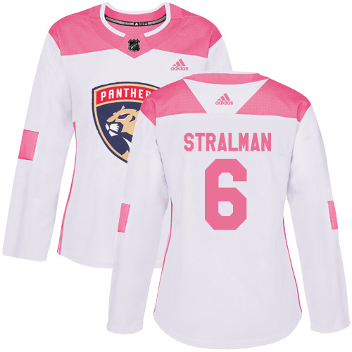 Adidas Florida Panthers #6 Anton Stralman White/Pink Authentic Fashion Women's Stitched Jersey Womens