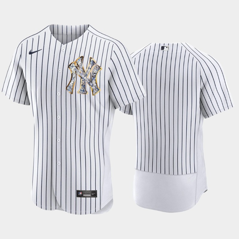 New York Yankees Blank Men's Diamond Edition Jersey - Navy