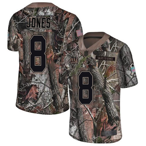 Giants #8 Daniel Jones Camo Youth Stitched Limited Rush Realtree Jersey
