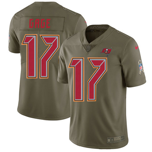 Buccaneers #17 Russell Gage Olive Youth Stitched Limited 2017 Salute To Service Jersey