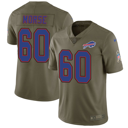 Buffalo Bills #60 Mitch Morse Olive Men's Stitched Limited 2017 Salute To Service Jersey Men's