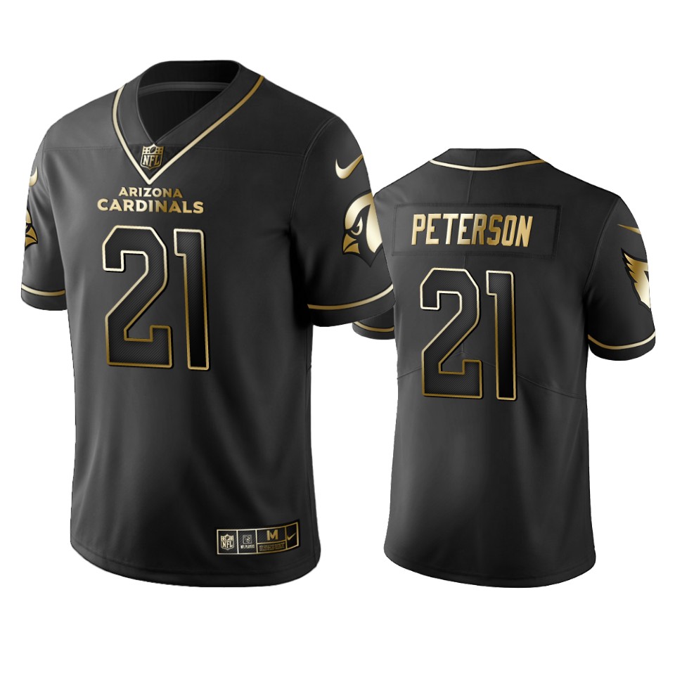 Cardinals #21 Patrick Peterson Men's Stitched Vapor Untouchable Limited Black Golden Jersey