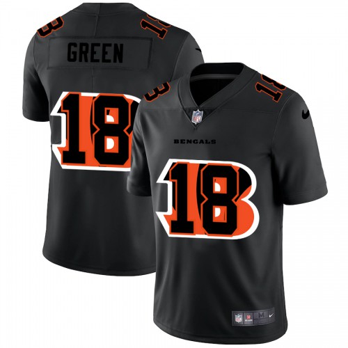 Cincinnati Cincinnati Bengals #18 A.J. Green Men's Team Logo Dual Overlap Limited Jersey Black Men's