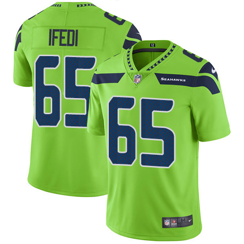 Seattle Seahawks #65 Germain Ifedi Green Men's Stitched Limited Rush Jersey Men's
