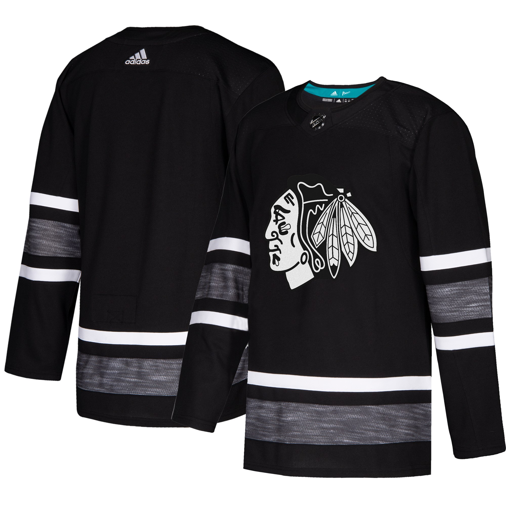 Adidas Blackhawks Blank Black 2019 All-Star Game Parley Authentic Stitched Jersey