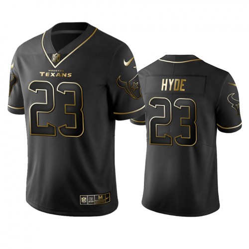 Houston Texans #23 Carlos Hyde Men's Stitched Vapor Untouchable Limited Black Golden Jersey Men's