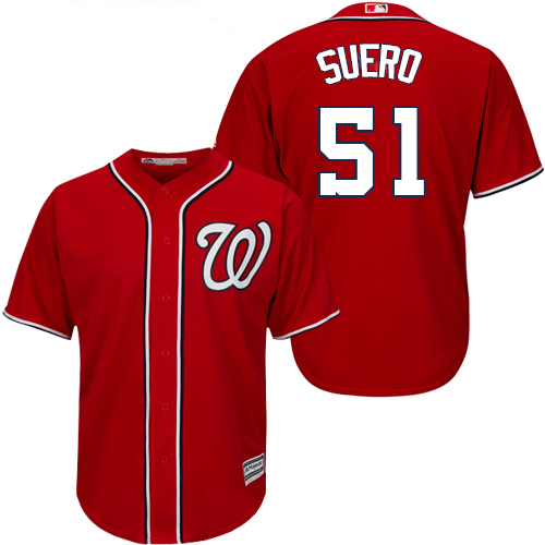Washington Nationals #51 Wander Suero Red New Cool Base Stitched Youth Jersey Youth