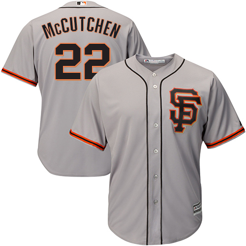 San Francisco Giants #22 Andrew McCutchen Grey New Cool Base Road 2 Stitched Jersey Men's