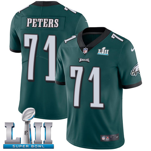 Philadelphia Eagles #71 Jason Peters Midnight Green Team Color Super Bowl LII Men's Stitched Vapor Untouchable Limited Jersey Men's