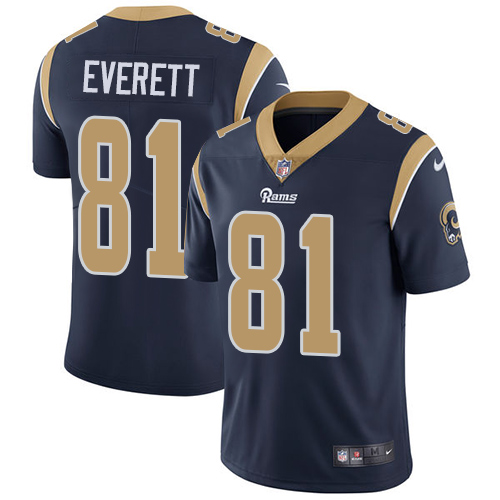 Los Angeles Rams #81 Gerald Everett Navy Blue Team Color Men's Stitched Vapor Untouchable Limited Jersey Men's