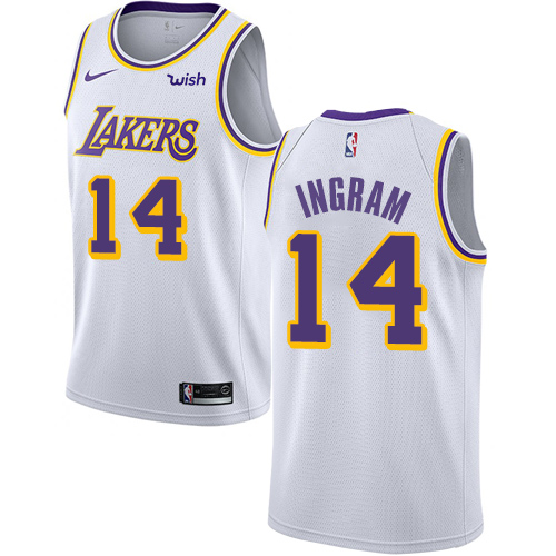 Los Angeles Lakers #14 Brandon Ingram White Swingman Association Edition Jersey Mens