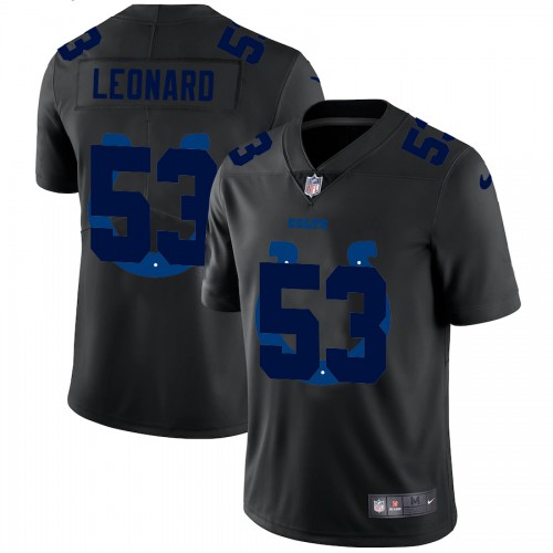 Indianapolis Indianapolis Colts #53 Darius Leonard Men's Team Logo Dual Overlap Limited Jersey Black Men's