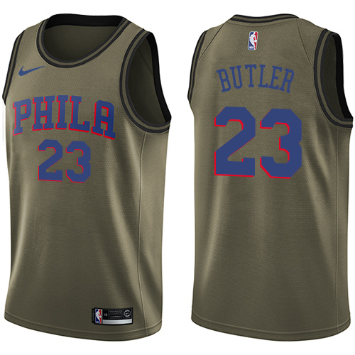 Philadelphia 76ers #23 Jimmy Butler Green Youth Swingman Salute to Service Jersey Youth