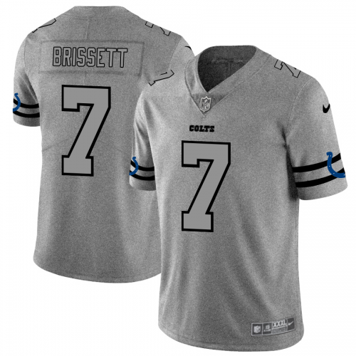 Indianapolis Indianapolis Colts #7 Jacoby Brissett Men's Gray Gridiron II Vapor Untouchable Limited Jersey Men's