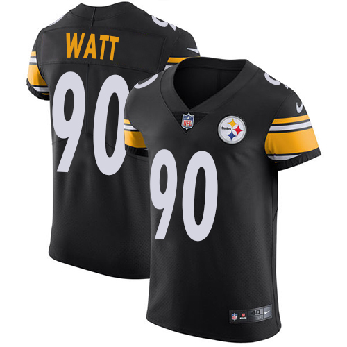 Steelers #90 T. J. Watt Black Team Color Men's Stitched Vapor Untouchable Elite Jersey