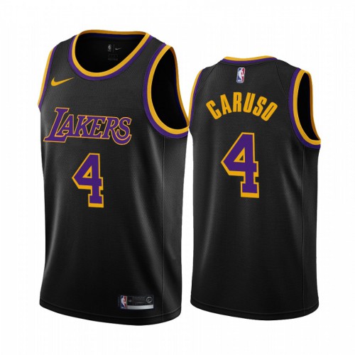 Los Angeles Los Angeles Lakers #4 Alex Caruso Black Swingman 2020-21 Earned Edition Jersey Mens