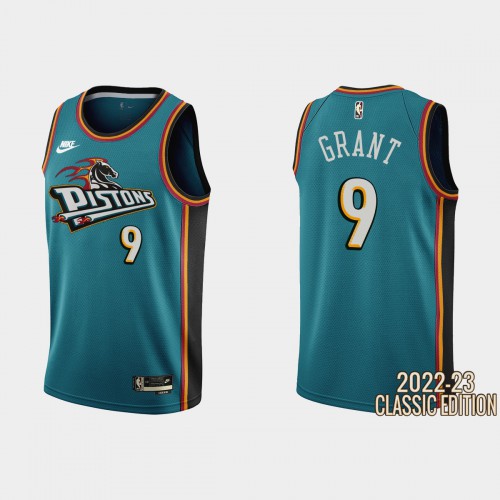 Detroit Detroit Pistons #9 Jerami Grant Teal Mens 2022-23 Classic Edition Jersey Mens